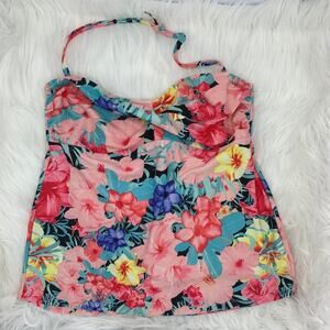 Catalina Pink Floral Tankini Womens Size M
